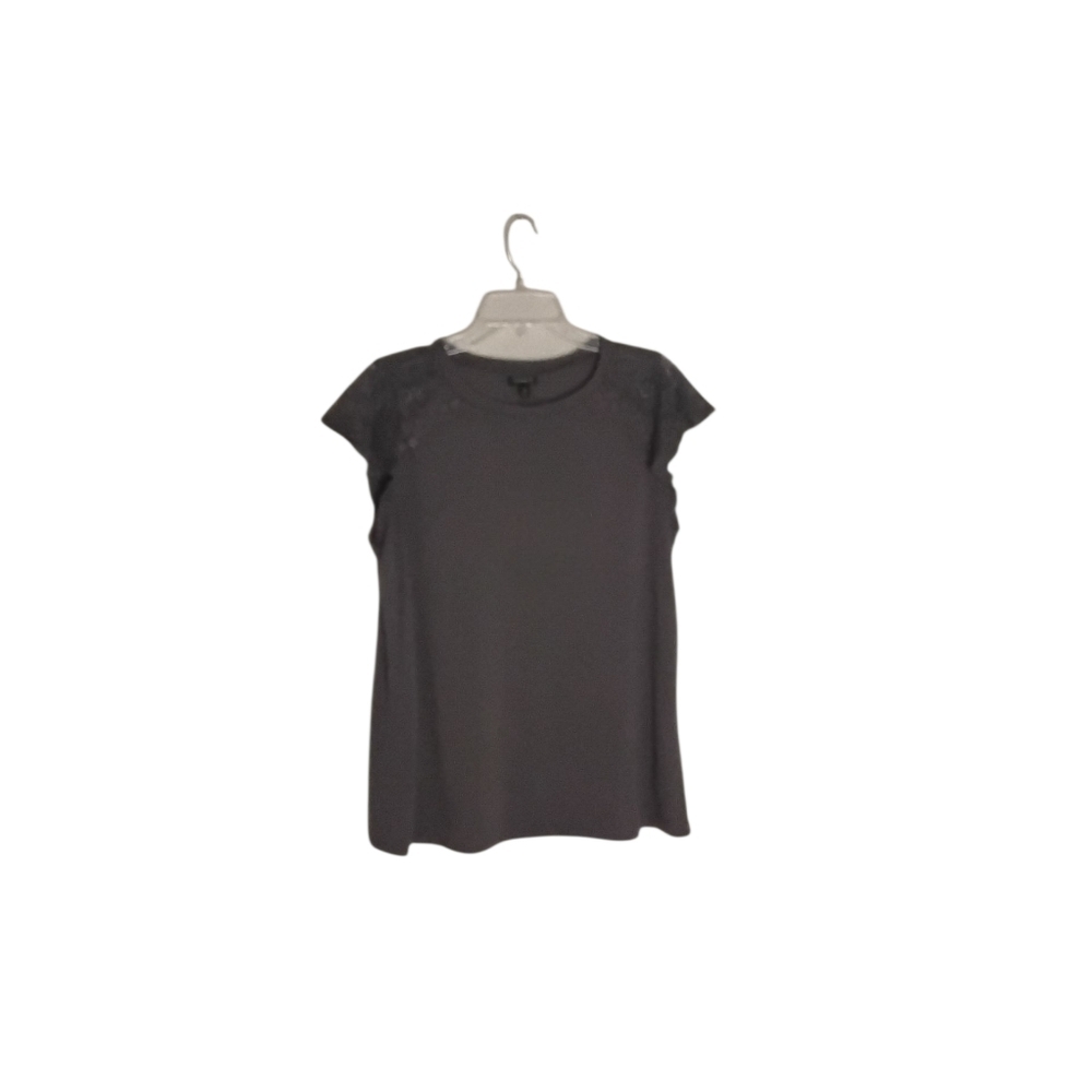Torrid Gray Women's 0 Gray Short Sleeve Lace Stretchy Pullover Top Cap